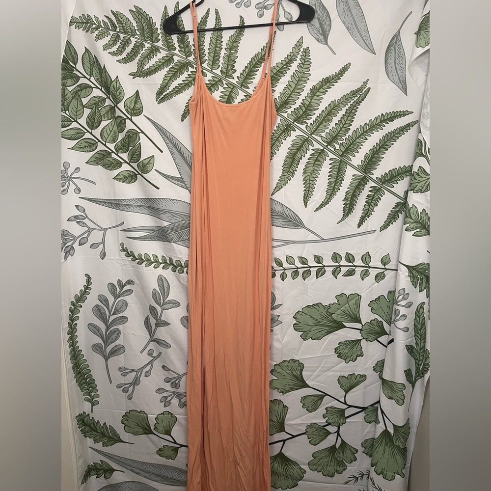 Skims soft lounge long slip dress PEACH